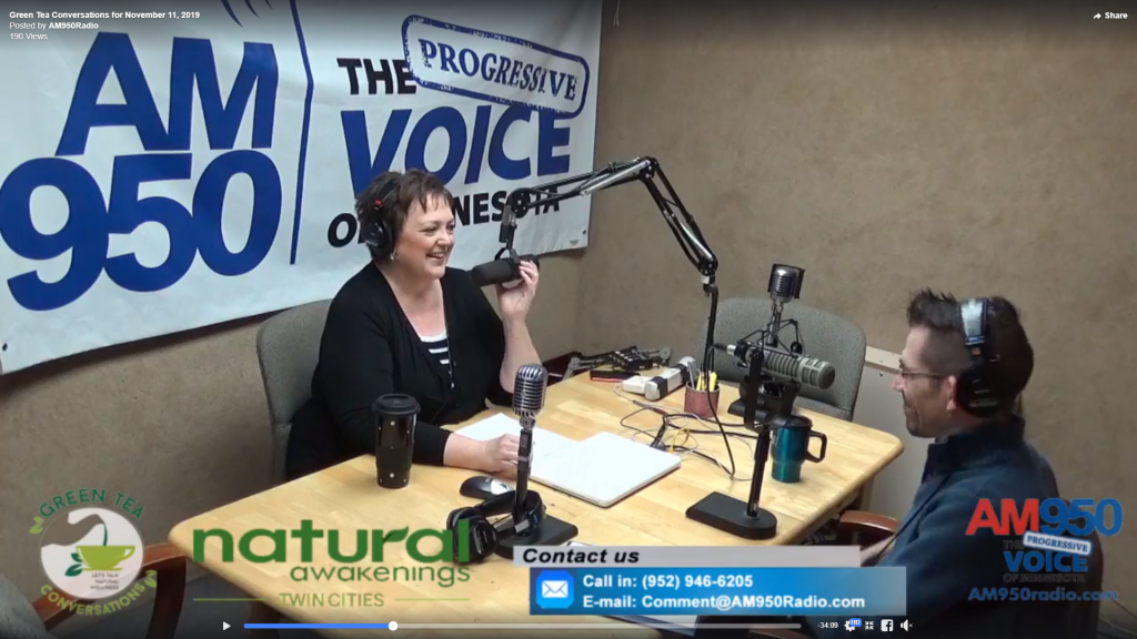 Andre on AM950 talking with Candi Broffle in studio - 2019/11-21