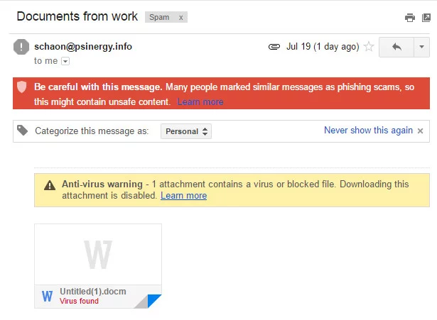 Viruses in Emails are on the rise