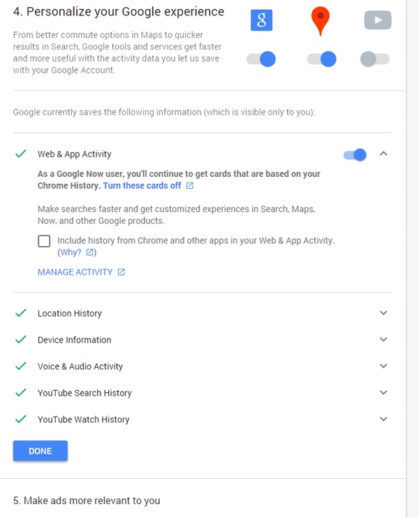 Personalize your Google experience